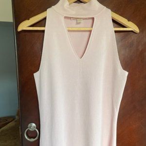 Michael Kors Pink Sleeveless Choker Neck Top, Size Small
